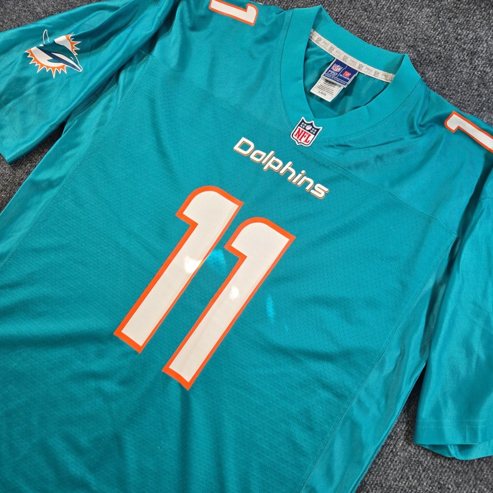 NFL Pro Line Miami Dolphins DeVante Parker 11 Jersey Aqua Blue Men's L Blokecore
